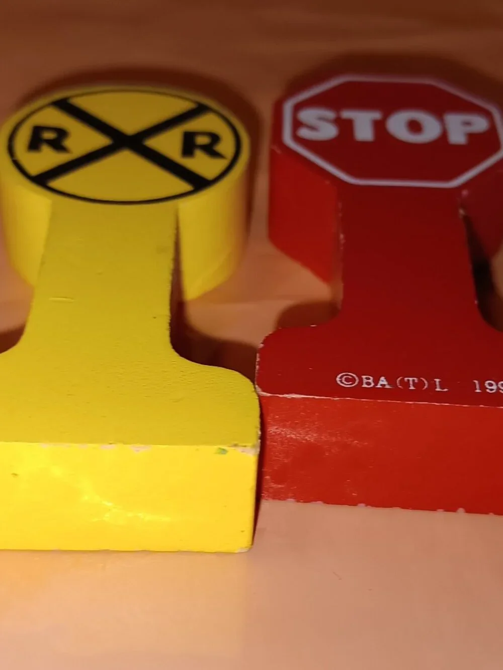 Thomas Wooden Railway Train Track Stop Railroad Crossing Signs 1996